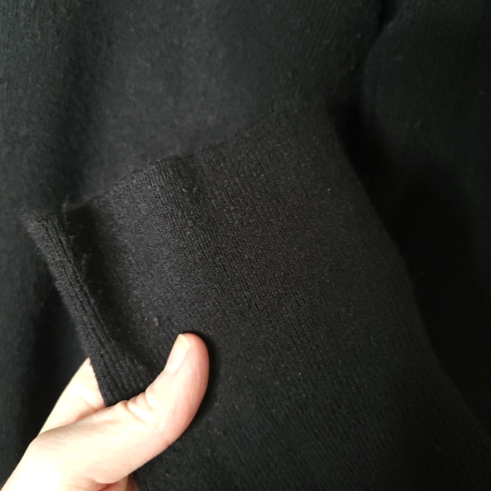 Chadwick's EUC PM Supremely Soft Mini Rib Sweater with Long Sleeves - Black - Picture 4 of 9